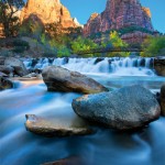 The Virgin River and Patriarchs, Zion National Park.